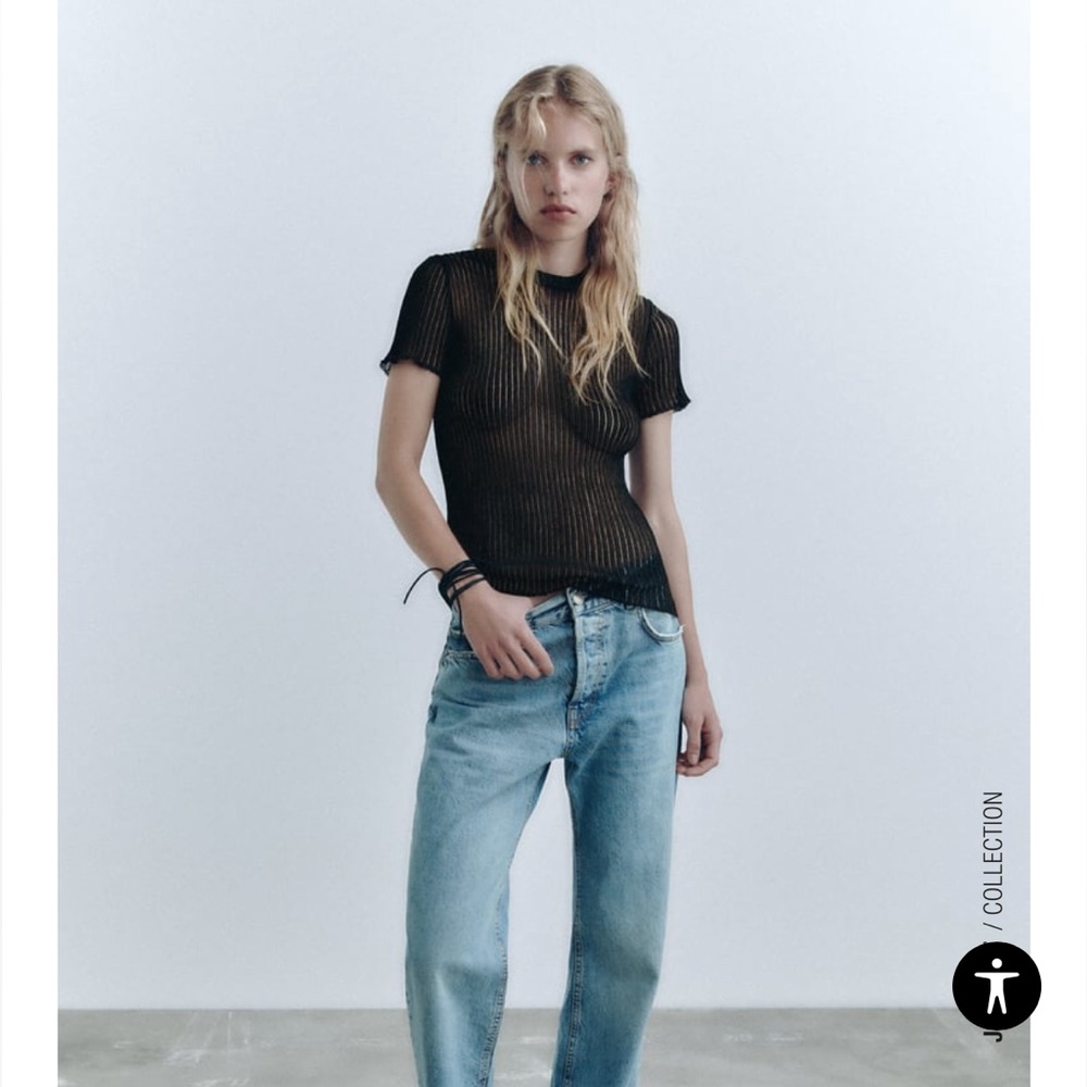 Zara ribbed long sleeve tee